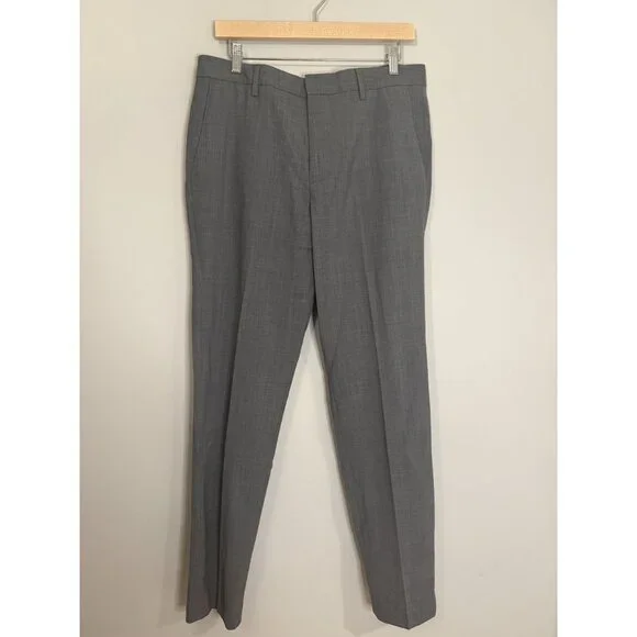 NEW Bonobos Mens Wool Dress Pants Grey 33/32 Slim Taper Fit $119 [jb] - Picture 3 of 7